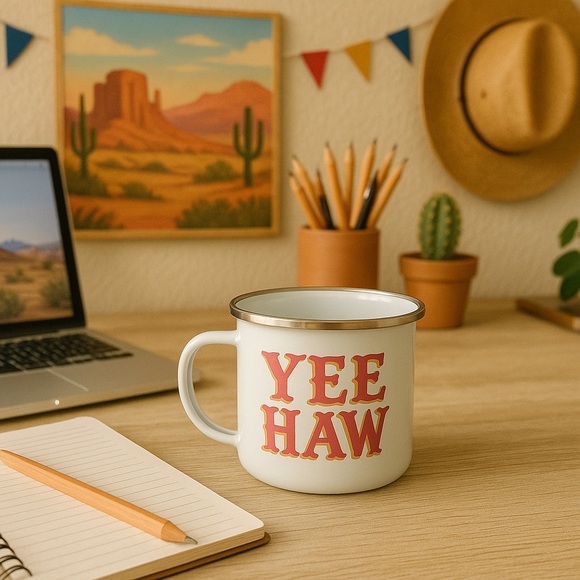 NEW Yee Haw Cowgirl Stampede Camp Mug 10 oz - Picture 3 of 7